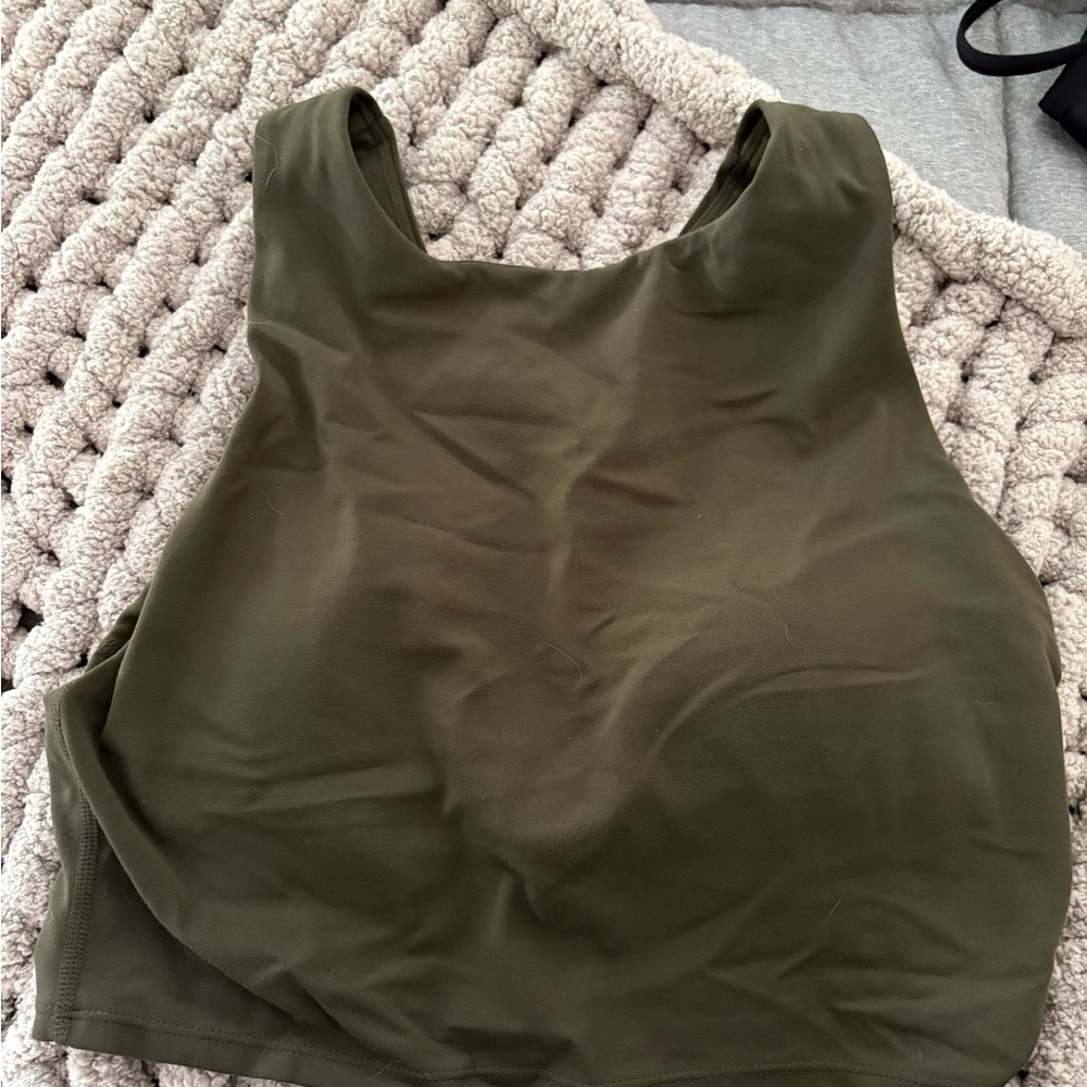 CRZ YOGA Green Fitted Crop Sports Bra